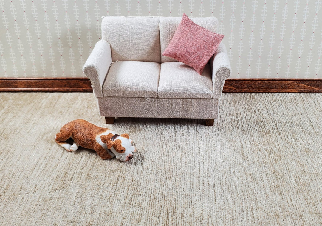 Dollhouse Carpet Light Brown Modern Plush Fabric 15"x15" 1:12 Scale Miniature - Miniature Crush