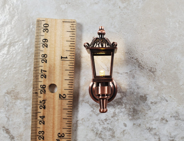 Dollhouse Carriage Light Lantern Bronze Wand Operated Battery 1:12 Scale Coach - MiniatureCrush