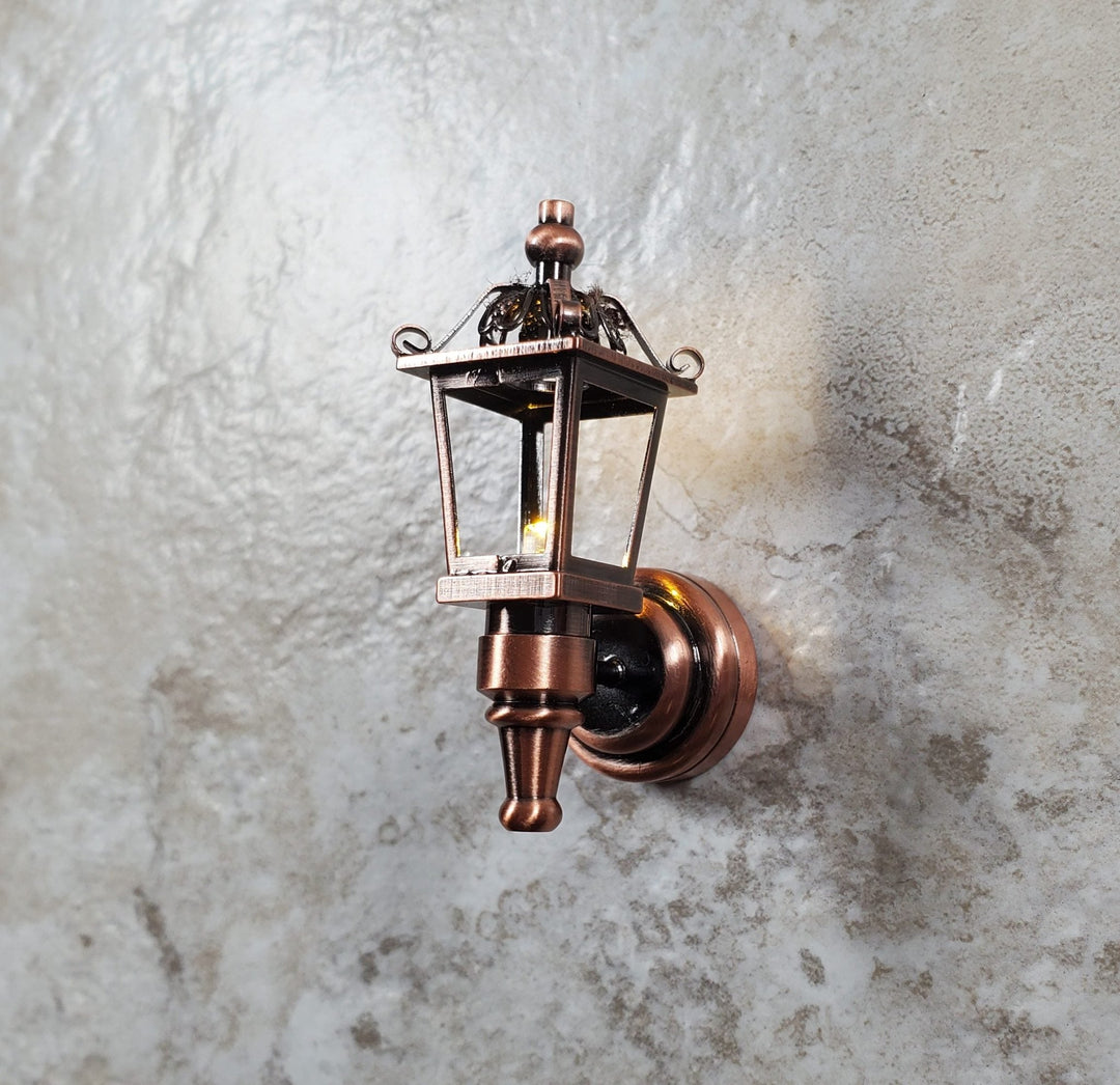 Dollhouse Carriage Light Lantern Bronze Wand Operated Battery 1:12 Scale Coach - MiniatureCrush