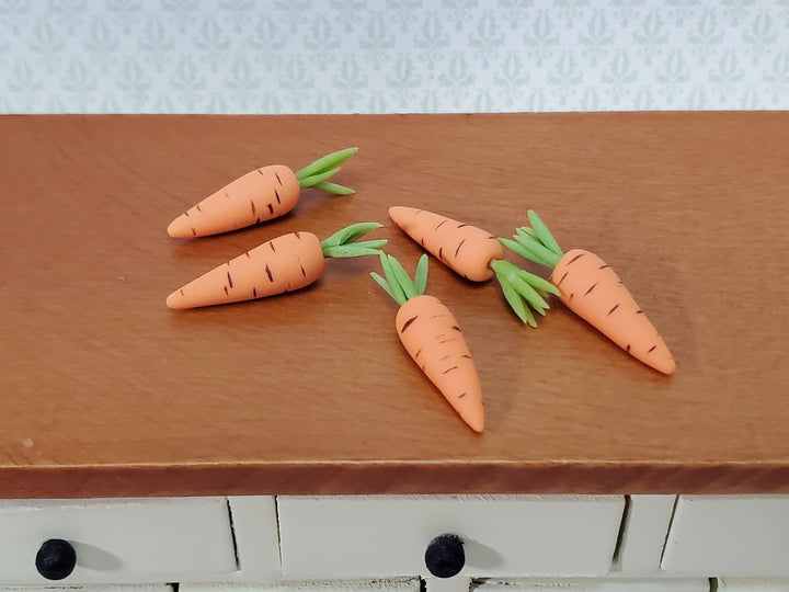 Dollhouse Carrots Set of 5 Vegetables 1:12 Scale Miniatures Kitchen Groceries - MiniatureCrush