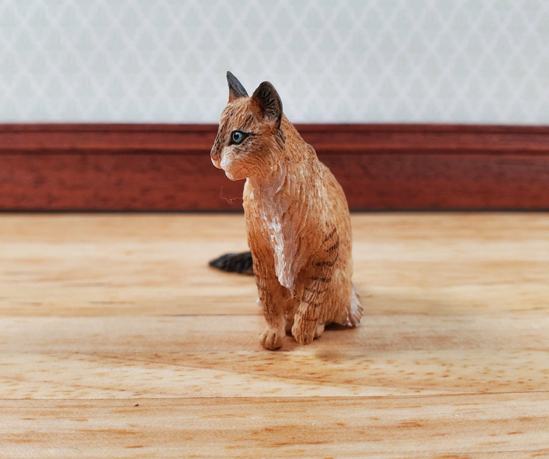 Dollhouse Cat Brown Fluffy Tail 1:12 Scale (Large) Miniature Kitty Pet - Miniature Crush