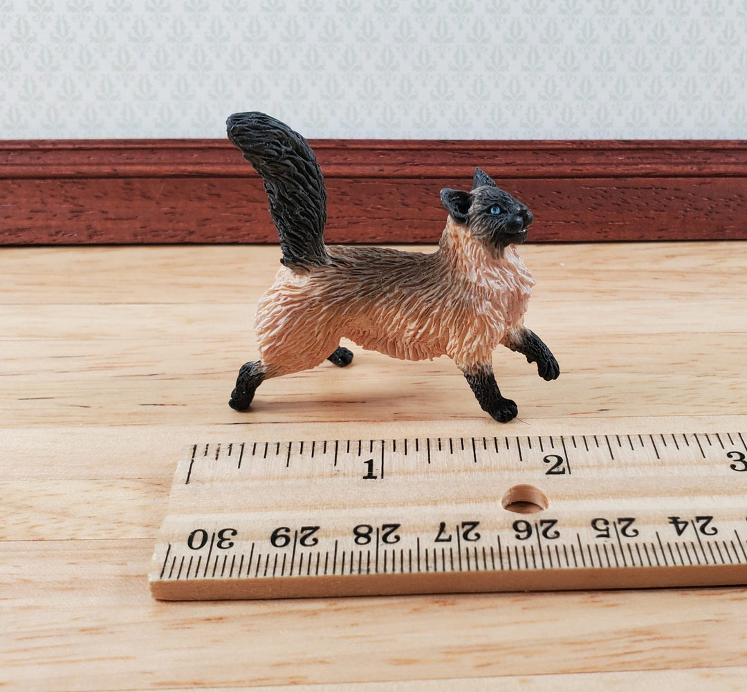 Dollhouse Cat Siamese or Balinese Long Hair Standing 1:12 Scale Miniature - Miniature Crush