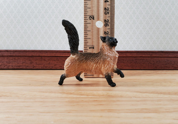 Dollhouse Cat Siamese or Balinese Long Hair Standing 1:12 Scale Miniature - Miniature Crush