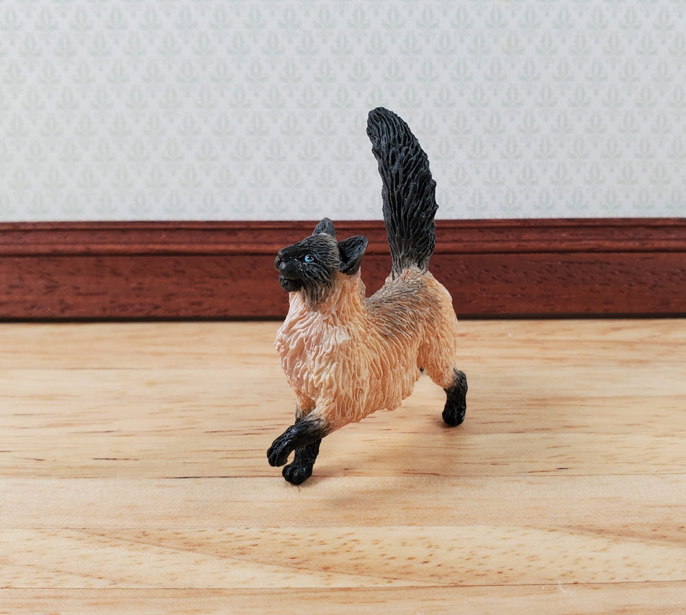 Dollhouse Cat Siamese or Balinese Long Hair Standing 1:12 Scale Miniature - Miniature Crush