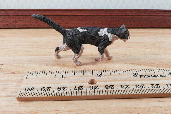 Dollhouse Cat Walking Black Brown White Miniature Pet Kitty (Large) - Miniature Crush