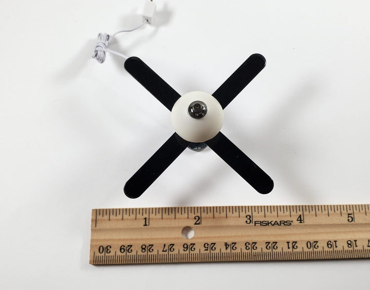 Dollhouse Ceiling Fan Light 4 Blade Plug In Electric 1:12 Scale Miniature 12 Volt - Miniature Crush