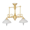 Dollhouse Ceiling Light 2 Arm White Shade 1:12 Scale 12 Volt w/ Plug Houseworks