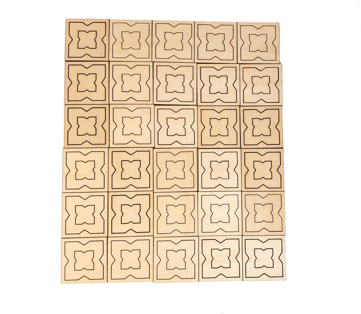 Dollhouse Ceiling Panels 30 Wood Pieces 3 Part Faux Tin 1:12 Scale Miniatures - Miniature Crush