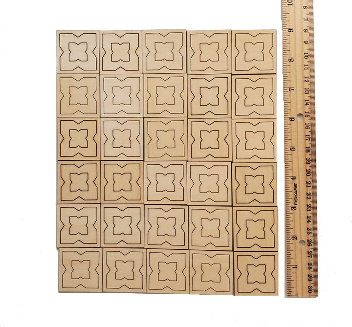 Dollhouse Ceiling Panels 30 Wood Pieces 3 Part Faux Tin 1:12 Scale Miniatures - Miniature Crush