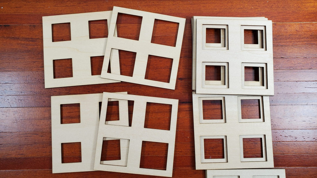 Dollhouse Ceiling Panels Coffered Layered Wood Kit 2 Part 1:12 Scale Miniatures - Miniature Crush