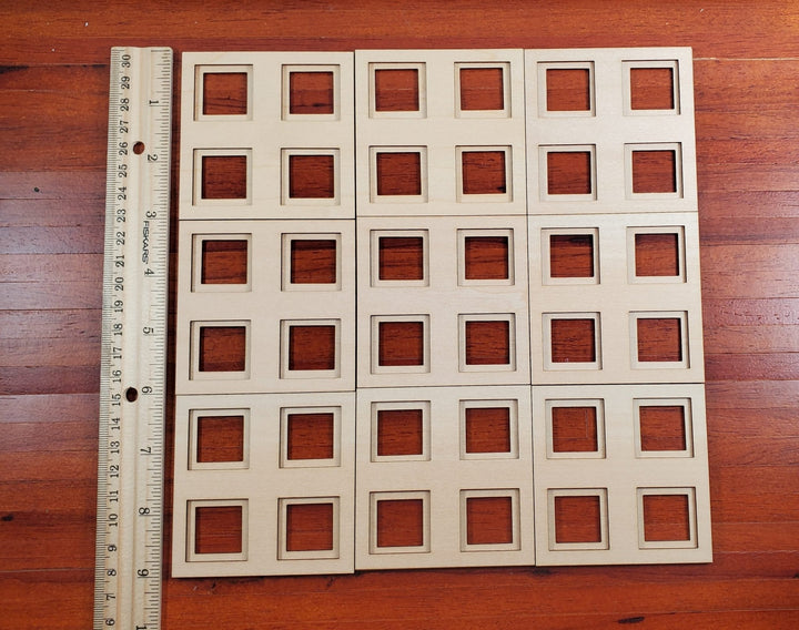 Dollhouse Ceiling Panels Coffered Layered Wood Kit 2 Part 1:12 Scale Miniatures - Miniature Crush