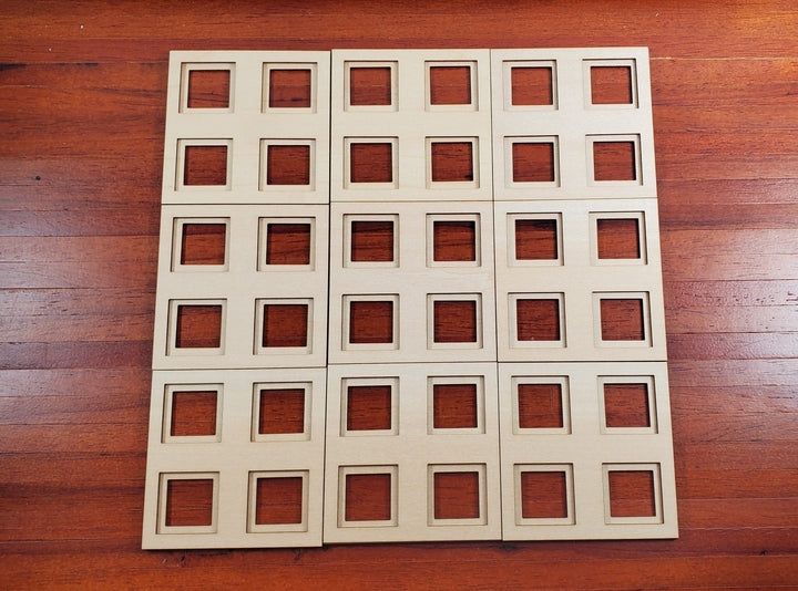 Dollhouse Ceiling Panels Coffered Layered Wood Kit 2 Part 1:12 Scale Miniatures - Miniature Crush