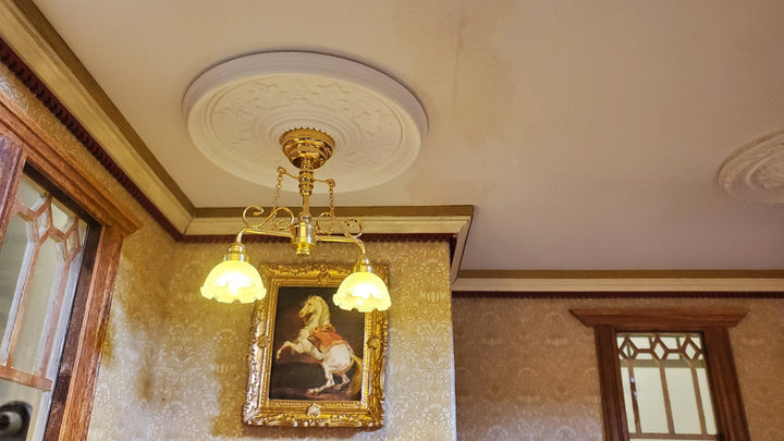 Dollhouse Ceiling Rose Medallion for Battery Lights 1:12 Scale Miniature Style 7 - MiniatureCrush