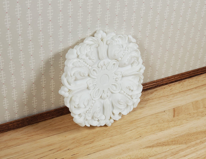 Dollhouse Ceiling Rose Medallion for Battery Lights 1:12 Scale Miniature Style 8 - MiniatureCrush