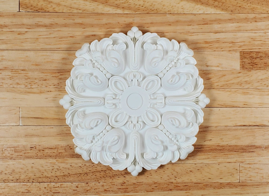 Dollhouse Ceiling Rose Medallion for Battery Lights 1:12 Scale Miniature Style 8 - MiniatureCrush