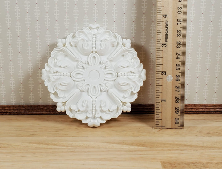 Dollhouse Ceiling Rose Medallion for Battery Lights 1:12 Scale Miniature Style 8 - MiniatureCrush
