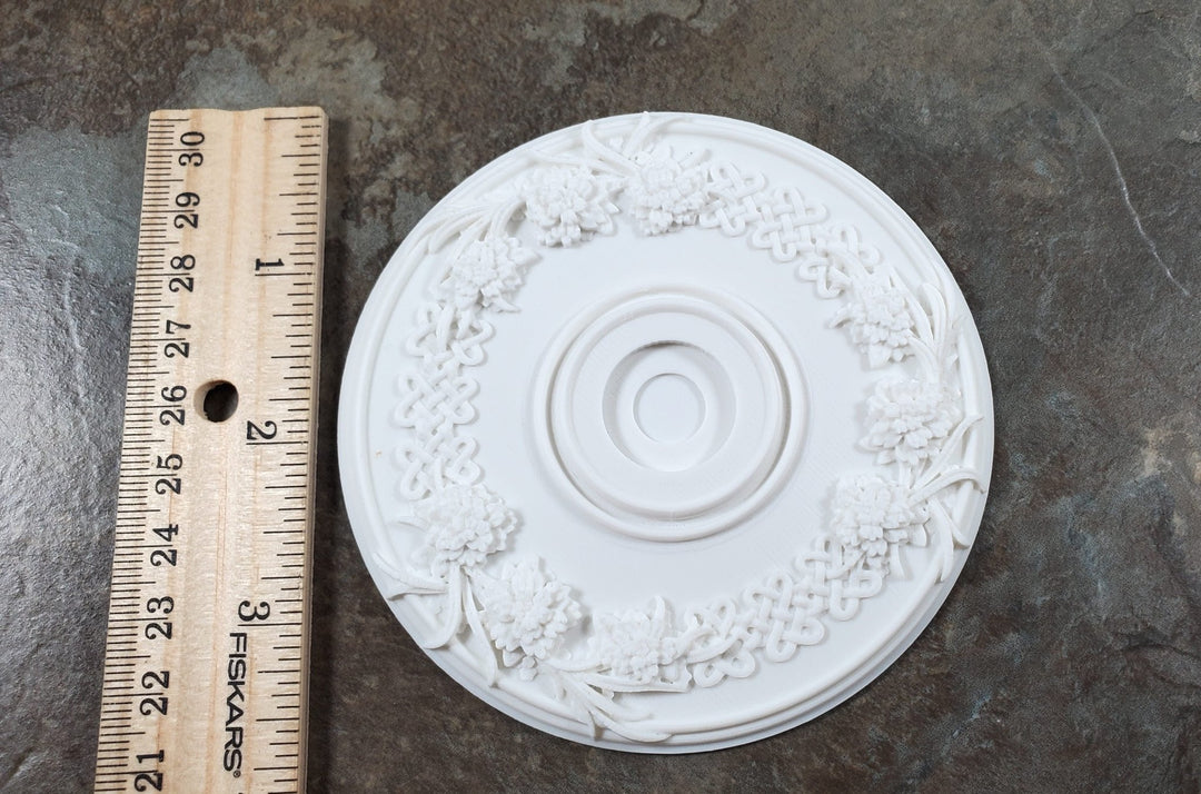 Dollhouse Ceiling Rose Medallion for Battery Lights Victorian 1:12 Scale Miniature - Miniature Crush