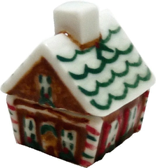 Dollhouse Ceramic Gingerbread House Cookie Jar 1:12 Scale Miniature - MiniatureCrush