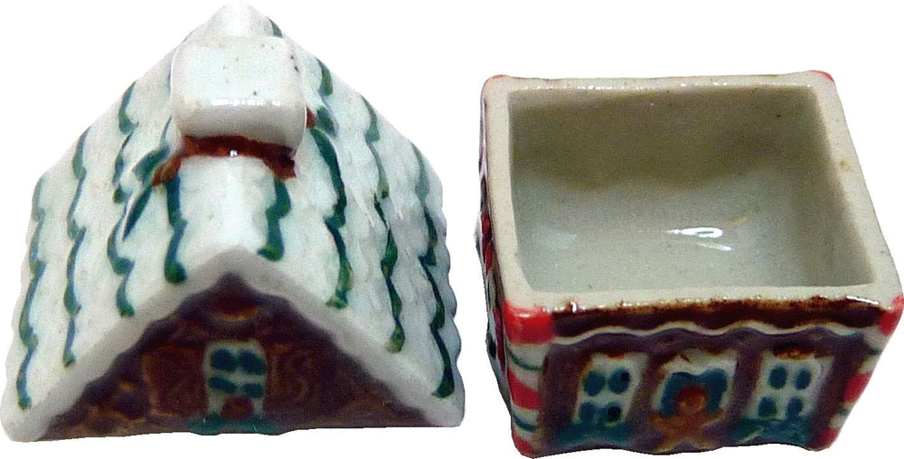 Dollhouse Ceramic Gingerbread House Cookie Jar 1:12 Scale Miniature - MiniatureCrush