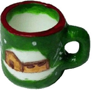 Dollhouse Ceramic Mug Coffee Tea Winter Cabin Motif 1:12 Scale Miniature Dish - MiniatureCrush
