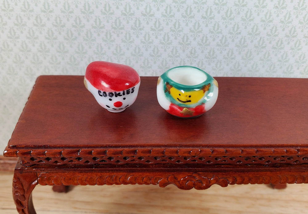 Dollhouse Ceramic Snowman Cookie Jar 1:12 Scale Miniature Dish - MiniatureCrush