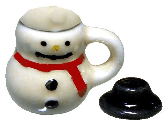 Dollhouse Ceramic Snowman Mug Coffee Cup with Top Hat LARGE 1:12 Scale Miniature - MiniatureCrush