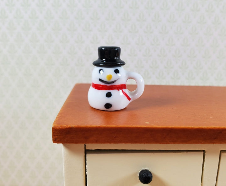 Dollhouse Ceramic Snowman Mug with Hot Chocolate 1:12 Scale Miniature - MiniatureCrush