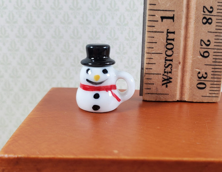 Dollhouse Ceramic Snowman Mug with Hot Chocolate 1:12 Scale Miniature - MiniatureCrush