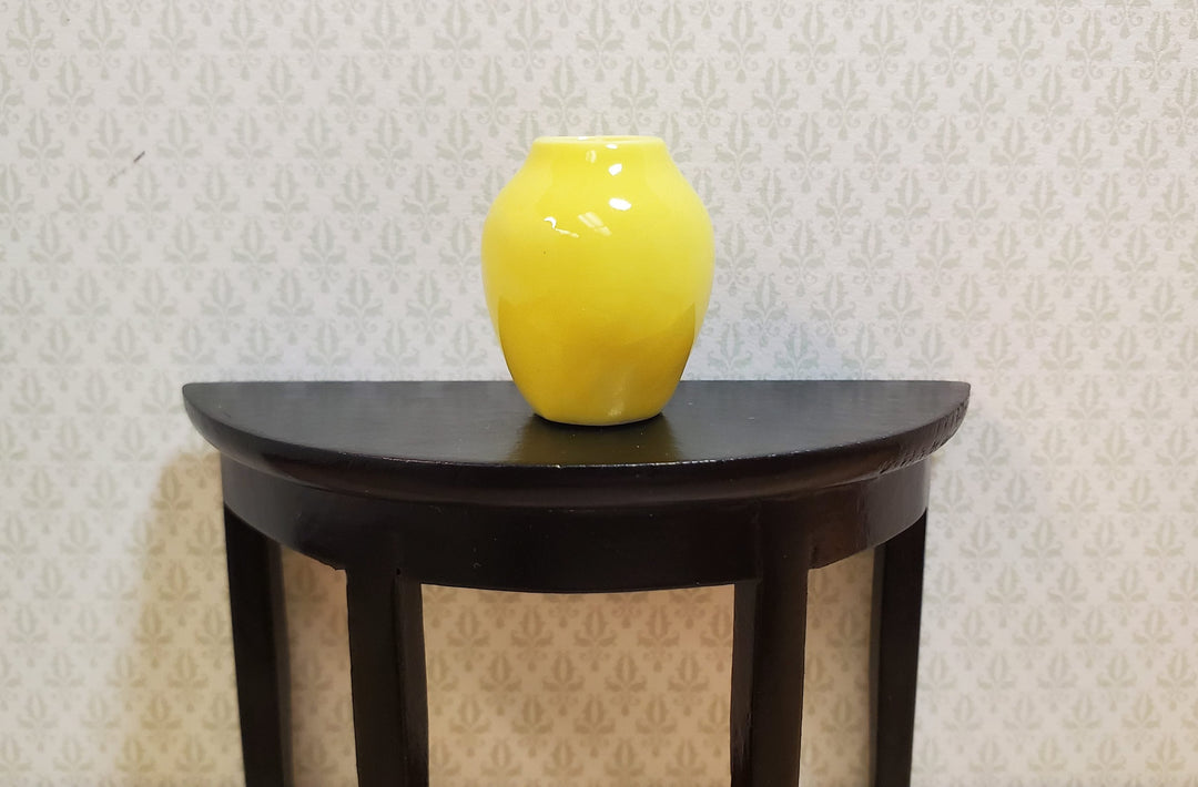 Dollhouse Ceramic Vase Bright Yellow 1:12 Scale Miniature Modern Style - MiniatureCrush