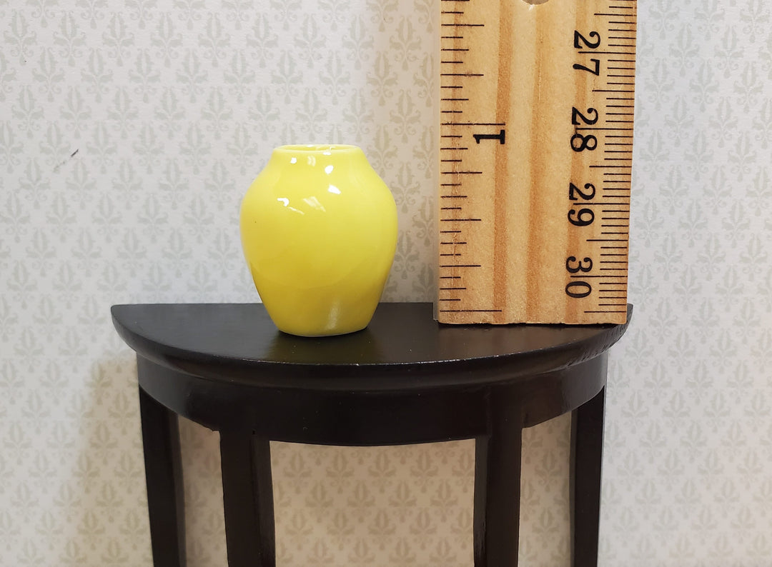 Dollhouse Ceramic Vase Bright Yellow 1:12 Scale Miniature Modern Style - MiniatureCrush