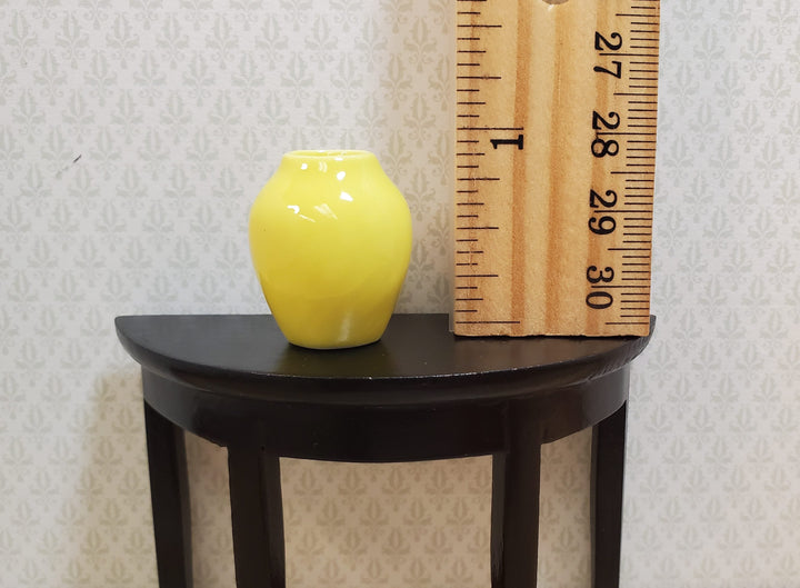Dollhouse Ceramic Vase Bright Yellow 1:12 Scale Miniature Modern Style - MiniatureCrush