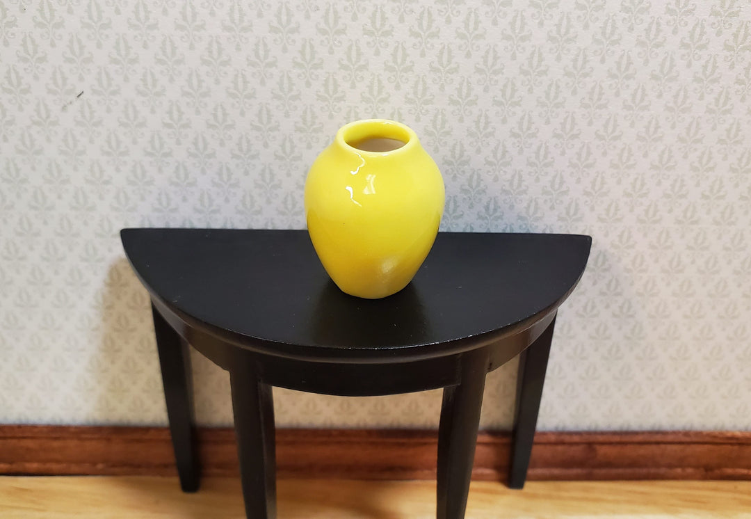 Dollhouse Ceramic Vase Bright Yellow 1:12 Scale Miniature Modern Style - MiniatureCrush