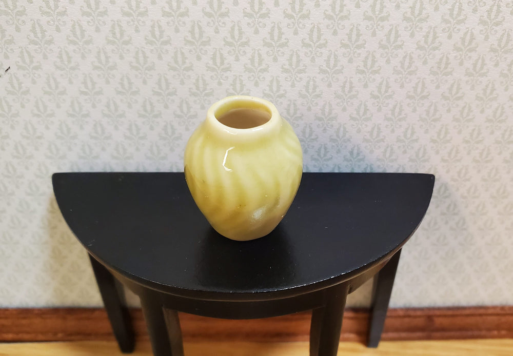 Dollhouse Ceramic Vase with a Swirl Pattern Pale Green 1:12 Scale Miniature - MiniatureCrush