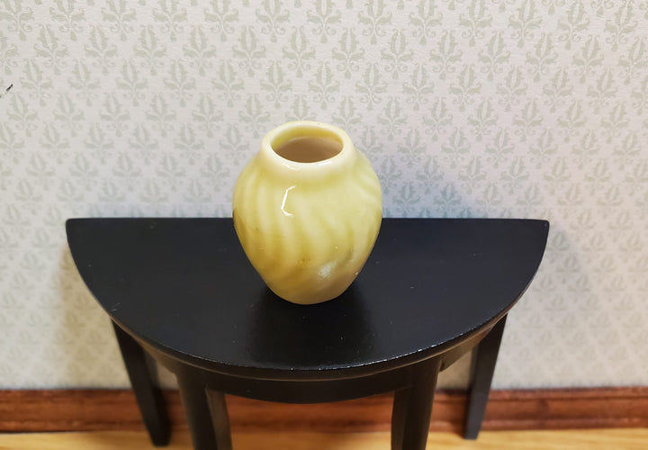 Dollhouse Ceramic Vase with a Swirl Pattern Pale Green 1:12 Scale Miniature - MiniatureCrush