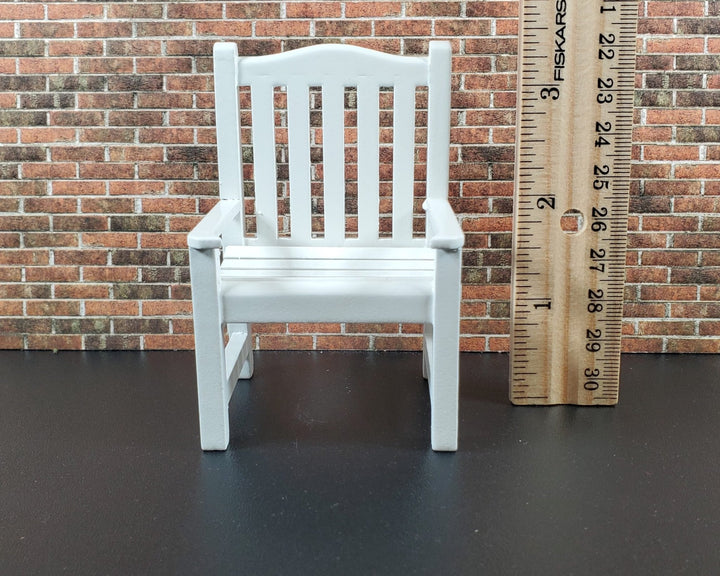 Dollhouse Chair Outdoor Garden Porch Patio White 1:12 Scale Miniature Furniture - Miniature Crush