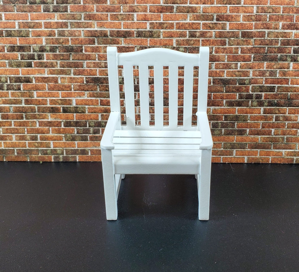 Dollhouse Chair Outdoor Garden Porch Patio White 1:12 Scale Miniature Furniture - Miniature Crush