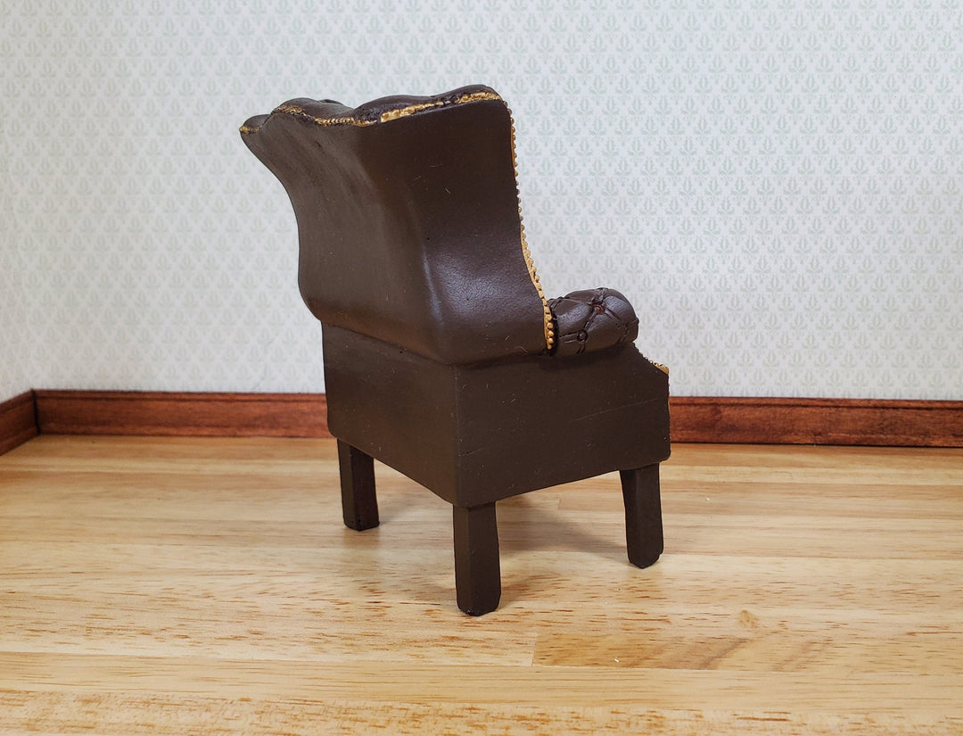 Dollhouse Chair Tufted Chippendale Resin Faux Leather 1:12 Scale by Reutter - MiniatureCrush