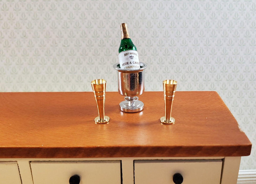 Dollhouse Champagne Bottle "Meur & Carrou" 1:12 Scale Drinks Booze Cocktails - MiniatureCrush