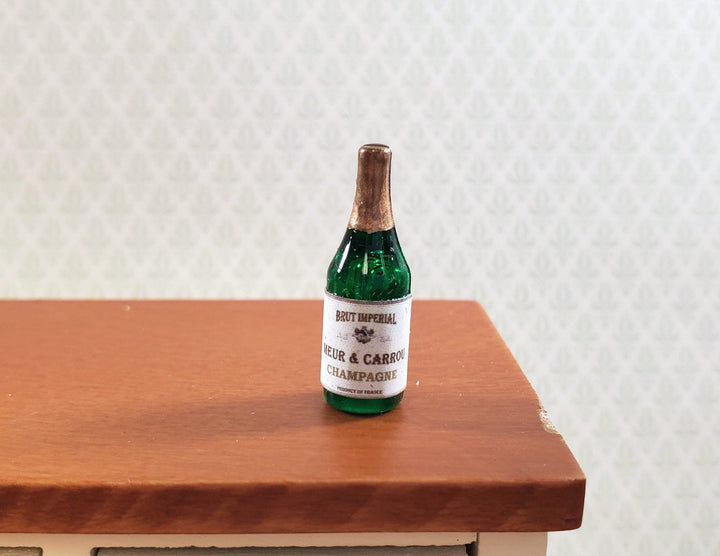 Dollhouse Champagne Bottle "Meur & Carrou" 1:12 Scale Drinks Booze Cocktails - MiniatureCrush