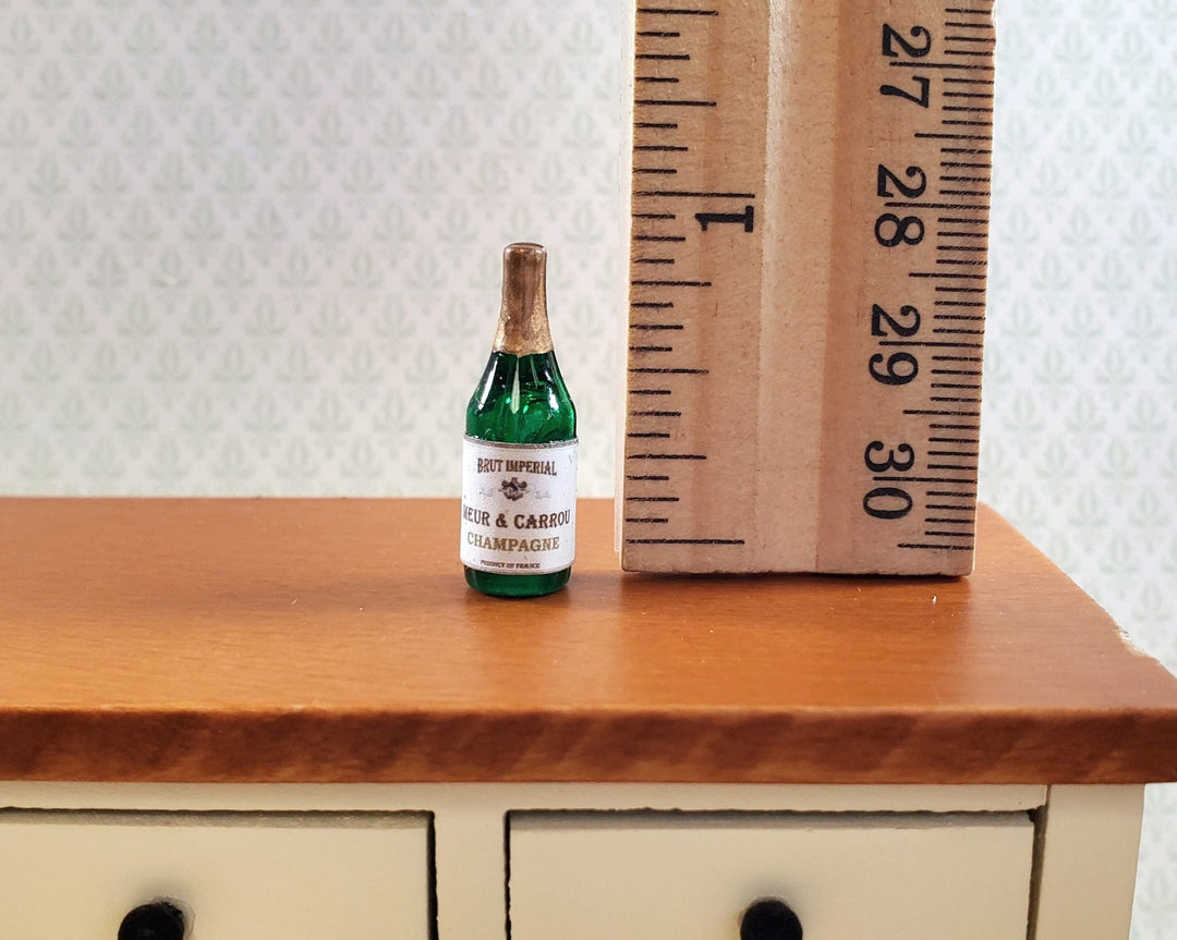 Dollhouse Champagne Bottle "Meur & Carrou" 1:12 Scale Drinks Booze Cocktails - MiniatureCrush