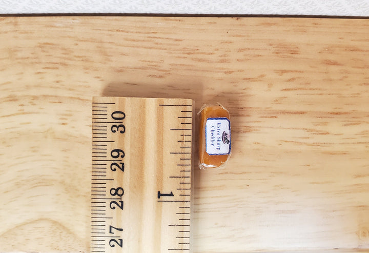 Dollhouse Cheddar Cheese Extra Sharp Package 1:12 Scale Miniature Food Handmade - MiniatureCrush