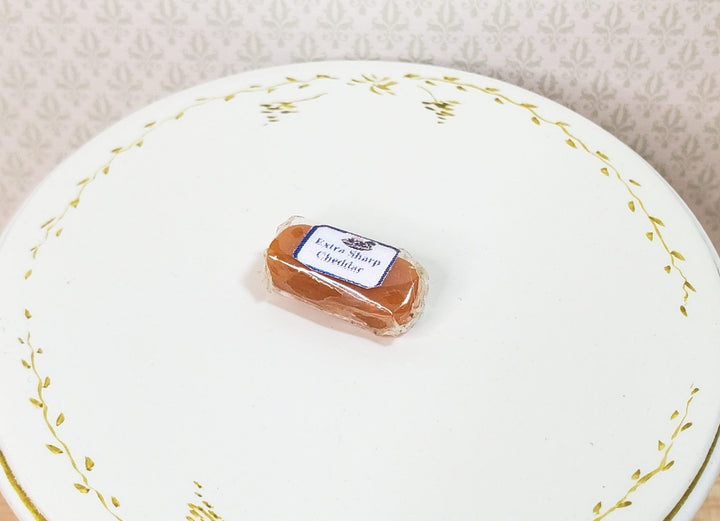 Dollhouse Cheddar Cheese Extra Sharp Package 1:12 Scale Miniature Food Handmade - MiniatureCrush