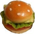 Dollhouse Cheeseburger on a Sesame Seed Bun 1:12 Scale Miniature Food Kitchen - MiniatureCrush