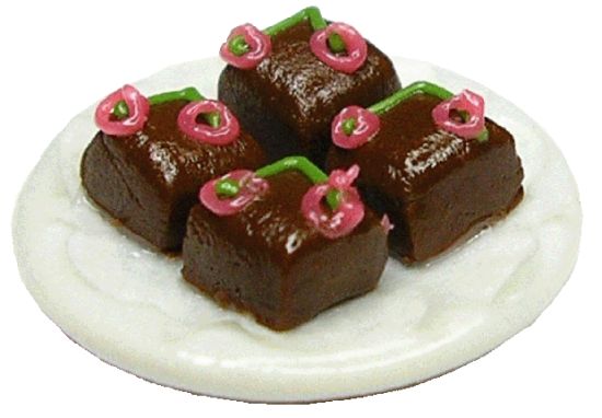 Dollhouse Cherry Chocolate Petit Fours 1:12 Scale Miniature Dessert Food - MiniatureCrush