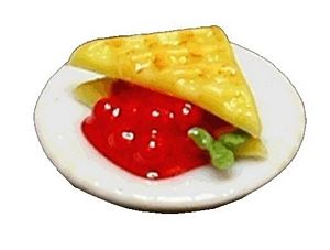 Dollhouse Cherry Filled Waffles 1:12 Scale Miniature Food Kitchen - MiniatureCrush