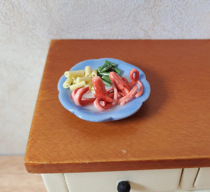 Dollhouse Children's "Octopus" Hot Dog Dinner Plate 1:12 Scale Miniature Food - MiniatureCrush