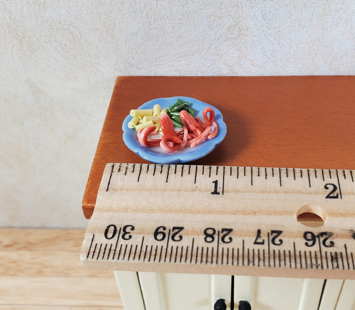 Dollhouse Children's "Octopus" Hot Dog Dinner Plate 1:12 Scale Miniature Food - MiniatureCrush