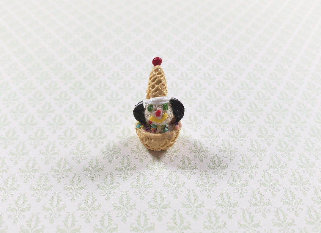 Dollhouse Children's Scoop of Ice Cream Clown 1:12 Scale Miniature Food Kitchen - MiniatureCrush