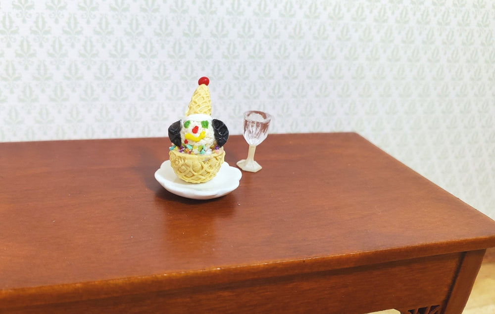 Dollhouse Children's Scoop of Ice Cream Clown 1:12 Scale Miniature Food Kitchen - MiniatureCrush