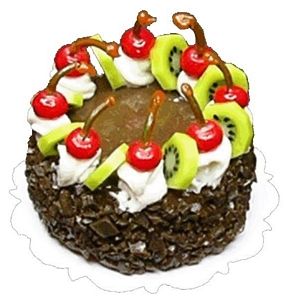Dollhouse Chocolate Cake with Cherry & Kiwi Topping 1:12 Scale Miniature Dessert - MiniatureCrush
